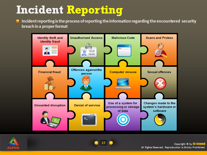 E-Learning on Reporting Security Incidents